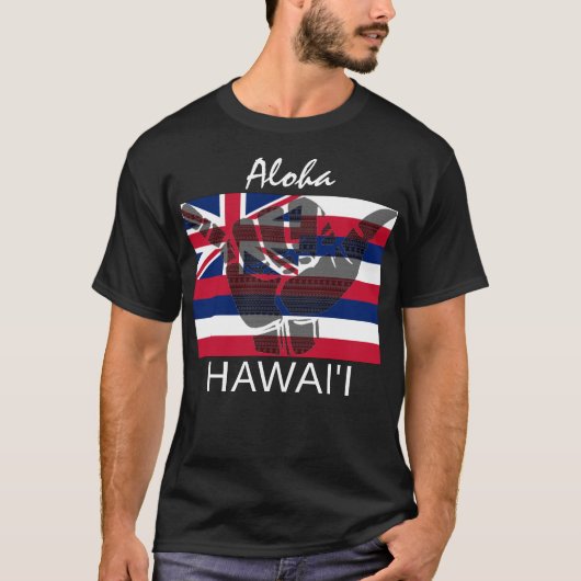 TRIBAL SHAKA (HANG LOS) HAWAÏ VLAG BG T-SHIRT (Voorkant)