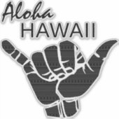 TRIBAL SHAKA (LOS HANGEN) - ALOHA HAWAII STICKER (Voorkant)