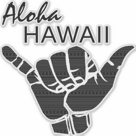 TRIBAL SHAKA (LOS HANGEN) - ALOHA HAWAII STICKER (Voorkant)