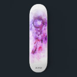 *~* Tribal Shamanic Sacred Dream Catcher Shaman Persoonlijk Skateboard<br><div class="desc">* Westerne BOHO Amerikaanse Waterverf Abstracte Dream Catcher Journey met mooie veren als een sjamanistische symbool voor een Native American Spiritueel Healer of BOHEMIAM ontwerp. * . *** De kleuren zijn sterk LAVENDEL PAARSE en ROZE MAGENTA. Er is ruimte voor Social Media informatie. Deze op spirit gebaseerde esoterische populaire boho...</div>