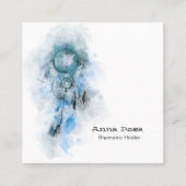 *~* Tribal Shamen Sacred Shamanic Dream Catcher Vierkante Visitekaartje (Voorkant)