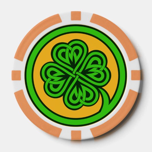 Tribal Shamrock custom poker chips (Voorkant)