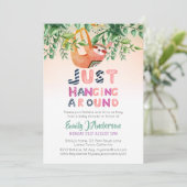 Tribal SLOTH Hanging rond Mint Green Baby Kaart (Staand voorkant)