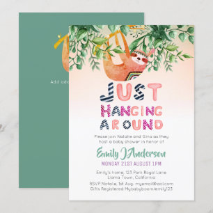 Tribal SLOTH Hanging rond Mint Green Baby Kaart