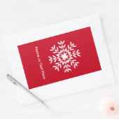 Tribal Sneeuwvlok Geometrische Kerstmis Rood Rechthoekige Sticker (Envelop)