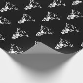 Tribal Snow Stag White Silhouette Cadeaupapier (Hoek)