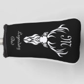 Tribal Snow Stag White Silhouette Golfheadcover (Voorkant)