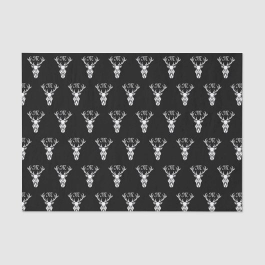 Tribal Snow Stag White Silhouette Tissuepapier (Voorkant)