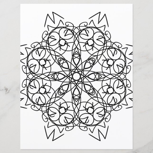 Tribal Snowflake Mandala Coloring Page (Voorkant)