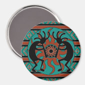 Tribal Southwestern Design Kokopelli Magneet (Voorkant / Achterkant)