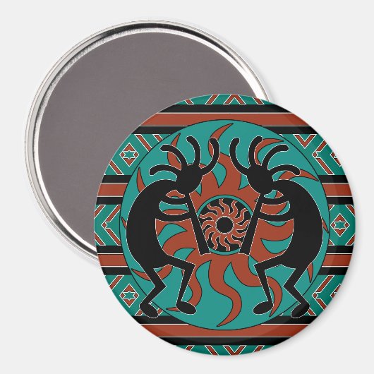 Tribal Southwestern Design Kokopelli Magneet (Voorkant / Achterkant)