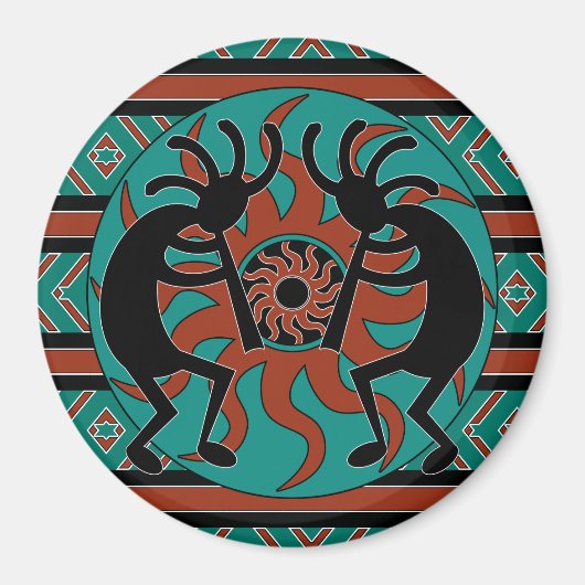 Tribal Southwestern Design Kokopelli Magneet (Voorkant)