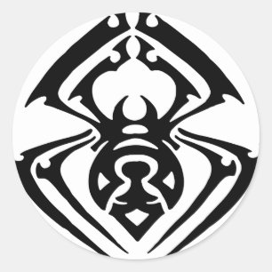 Tribal Spider-Tattoo Ronde Sticker