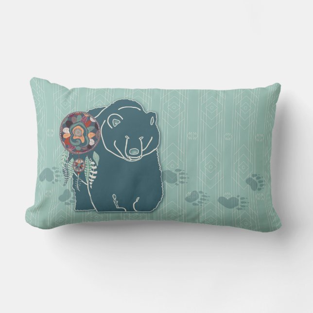 Tribal Spirit Beer met Tracks Native American Kussen (Voorkant)