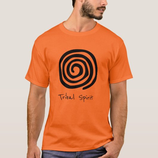 Tribal Spirit slogan spiraal petroglyph tribal kun T-shirt (Voorkant)