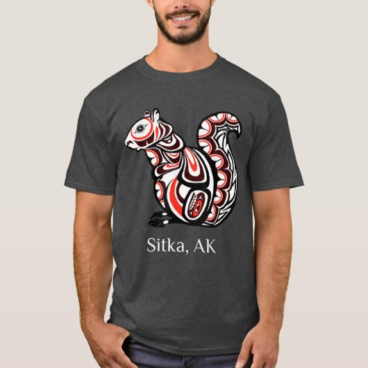 Tribal Squirrel Sitka Alaska Native American Haida T-shirt (Voorkant)