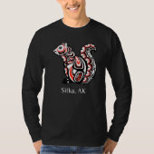 Tribal Squirrel Sitka Alaska Native American Haida T-shirt (Voorkant)