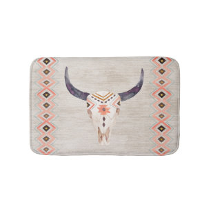 Tribal Steer Skull Southwestern Badmat