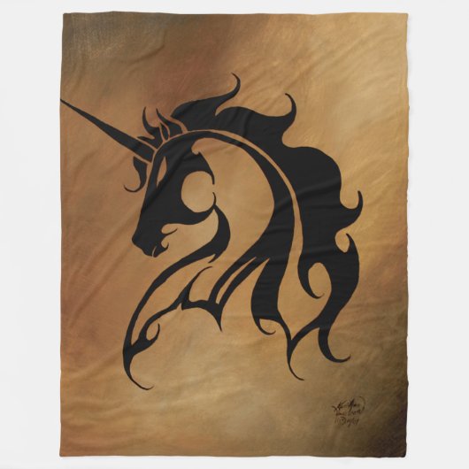 Tribal Stone Unicorn Fleece Deken (Voorkant)