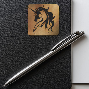 Tribal Stone Unicorn Vierkante Sticker