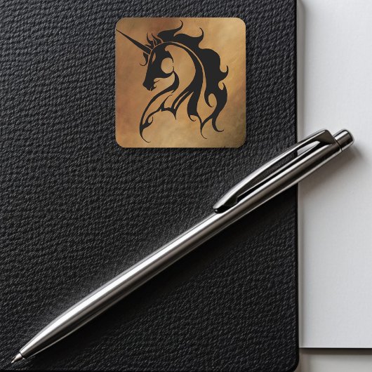 Tribal Stone Unicorn Vierkante Sticker