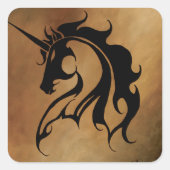 Tribal Stone Unicorn Vierkante Sticker (Voorkant)