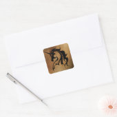 Tribal Stone Unicorn Vierkante Sticker (Envelop)