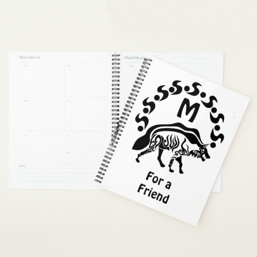 Tribal Striped Hyena Monogram Planner (Display)