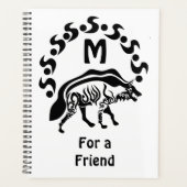 Tribal Striped Hyena Monogram Planner (Voorkant)