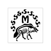 Tribal Striped Hyena Monogram Rubberstempel (Afrduk)