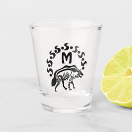 Tribal Striped Hyena Monogram Shot Glas
