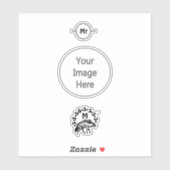 Tribal Striped Hyena Monogram Sticker (Vel)