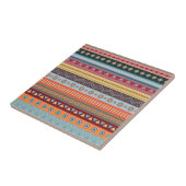 Tribal Stripes kleurrijke patroonkeramische Tegel Tegeltje (Zijkant)