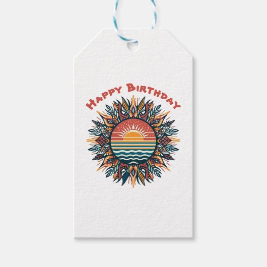 Tribal Summer Sun Cadeaulabel (Voorkant)
