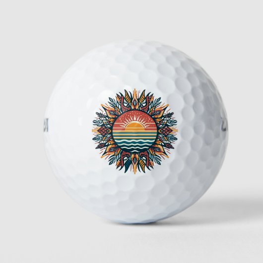 Tribal Summer Sun Golfballen (Voorkant)