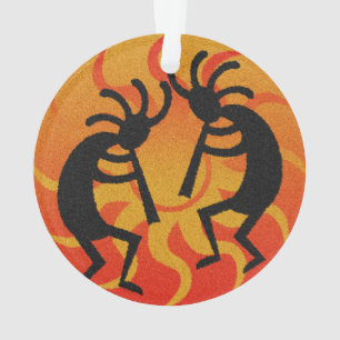Tribal Sun Dancing Kokopelli Zuidwest Kerstmis Ornament