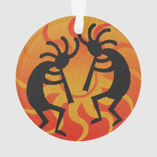 Tribal Sun Dancing Kokopelli Zuidwest Kerstmis Ornament (achterkant)