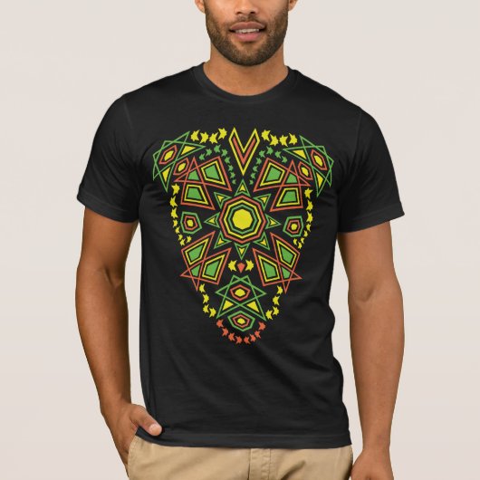 Tribal Sun dubbelzijdige, heldere afdrukken T-shirt (Voorkant)