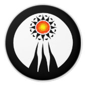 Tribal Sun en Rays 2 Keramische Knop (Voorkant)