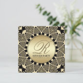 Tribal Sun  Golden Dinner Party Uitnodigingen (Staand voorkant)