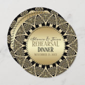 Tribal Sun Golden Wedding Rehearsal Dinner Kaart (Voorkant / Achterkant)