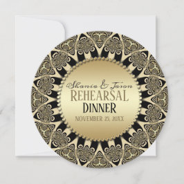 Tribal Sun  Golden Wedding Rehearsal Dinner Kaart