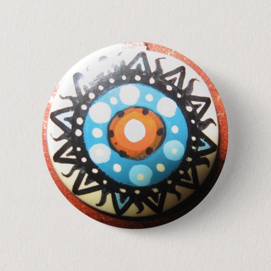 Tribal Sun Handmade Ronde Button 5,7 Cm (Voorkant)
