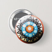 Tribal Sun Handmade Ronde Button 5,7 Cm (Voorkant /achterkant)