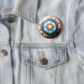Tribal Sun Handmade Ronde Button 5,7 Cm (In situ)
