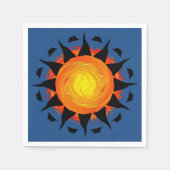 Tribal Sun in het blauw Servetten (Voorkant)