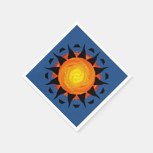 Tribal Sun in het blauw Servetten (Hoek)