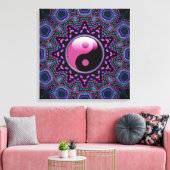 Tribal Sun Pink Yin Yang Wrapped Canvas Afdruk (Insitu (Woonkamer))