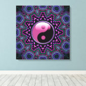 Tribal Sun Pink Yin Yang Wrapped Canvas Afdruk (Insitu (Houten vloer))
