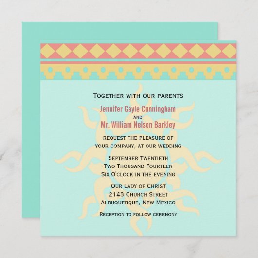 Tribal Sun Southwestern Weddenschap Kaart (Voorkant / Achterkant)